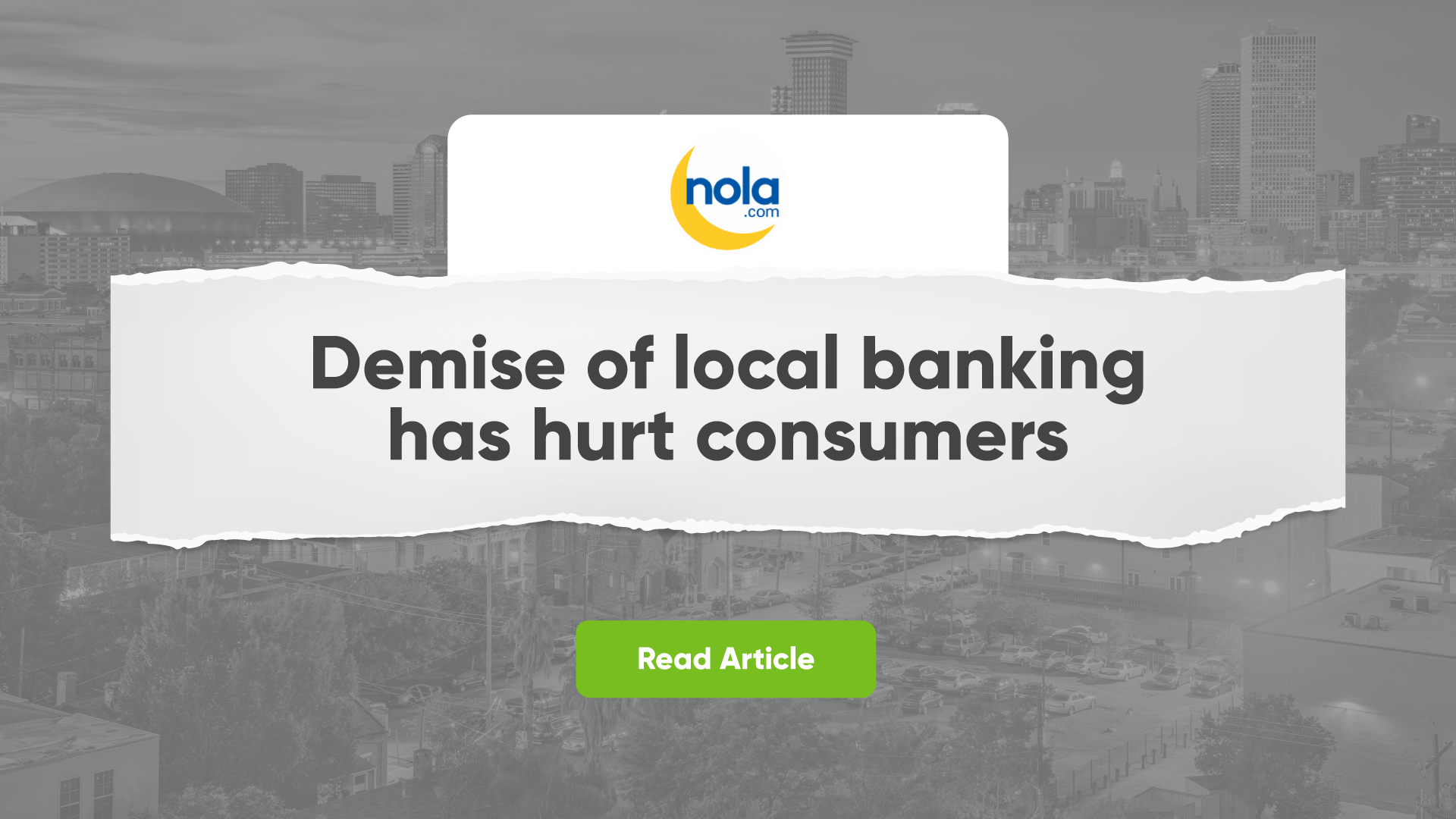 10. Demise of local banking has hurt consumers – letter to editor